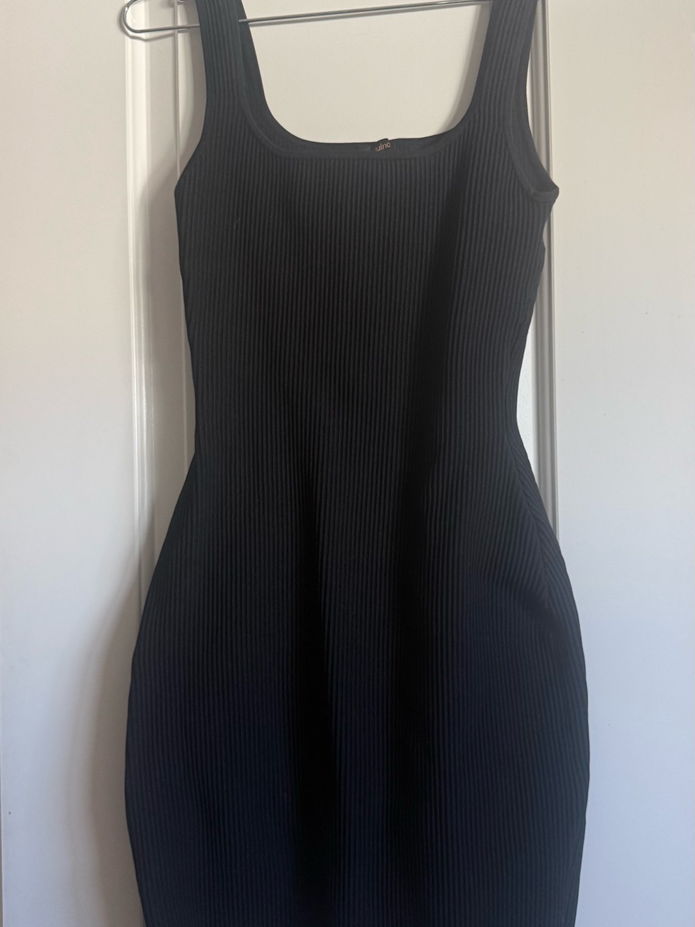 Quince Sleek Ribbed Black Tank Dress